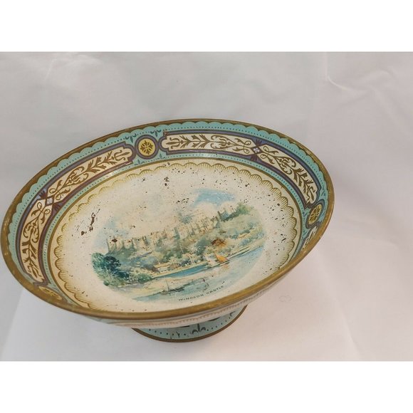 Vintage Metal/Tin Regal Compote - Bowl/Dish-Baret Ware England Windsor Castle - Picture 10 of 11